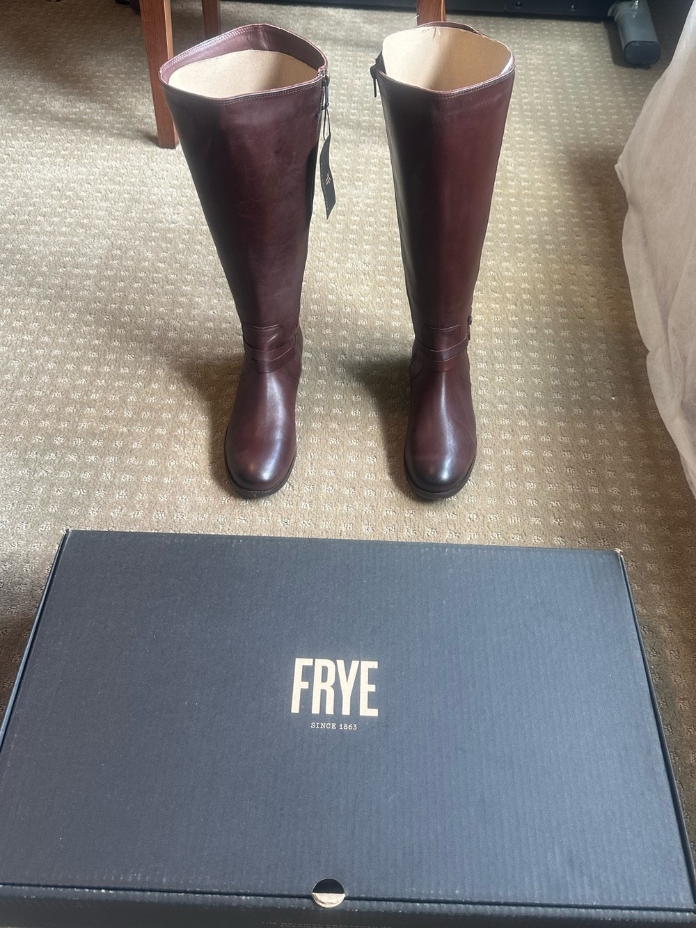 Frye Melissa belted Leather extended calf(tall) boots